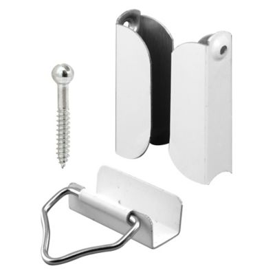 Prime-Line 7/16 in. Screen Top Hangers and Bottom Latches, Aluminum, White Finish, 2 Sets, PL 7847