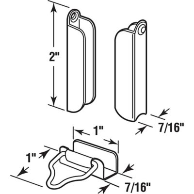 Image showing  7/16 in. Screen Top Hangers and Bottom Latches, Aluminum, White Finish, 2 Sets, PL 7847