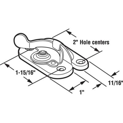 Image showing  Sash Lock, Fits Single/Double Hung Wood Windows, Stamped Steel, White
