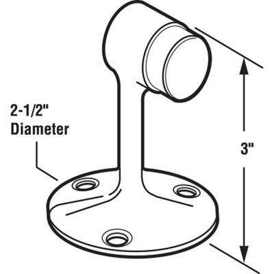 Image showing  3 in. Solid Brass Floor Door Stop