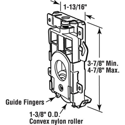 Image showing  Gray Plastic Convex Wheel Mirror Door Bottom Roller, N 7235