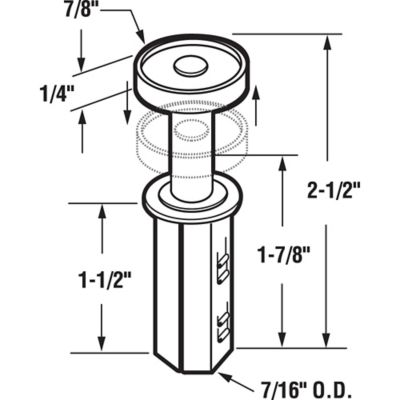 Image showing  Spring-Loaded Bi-Fold Door Top Guide Wheel, 2 pk., N 6544