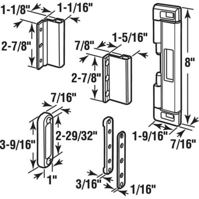 Image showing  Patio Door Deadbolt Lock, 8 in. Overall Height, Steel Bar, Surface, 1 Kit, U 11037