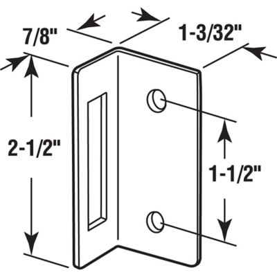 Image showing  Keeper for Slide Latch, 2-1/2 in. Cast Zamak, Chrome Plated, Inswing