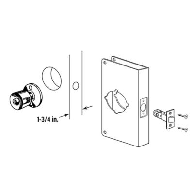 Image showing  Stainless Steel Lock & Door Reinforcement Plate for 1-3/4in. Thick Doors, Stainless Steel Finish (Single pk.), U 9553