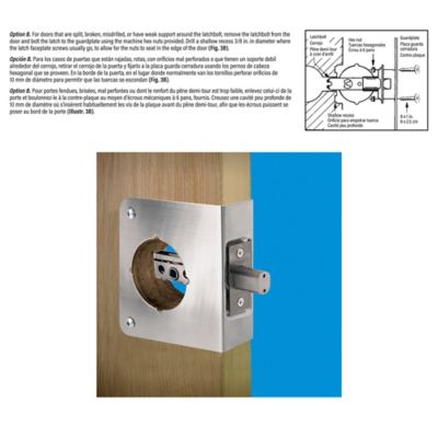 Image showing 5 th Prime-Line Stainless Steel Lock & Door Reinforcement Plate for 1-3/4in. Thick Doors, Stainless Steel Finish (Single pk.), U 9553