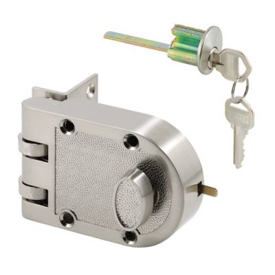 Prime-Line Deadlock, Jimmy-Resistant, Single Cylinder Door Lock with a Satin Nickel Finish, U 10817