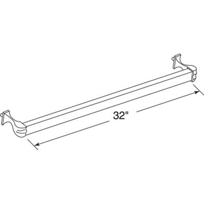 Image showing  Tub Enclosure Towel Bar Kit, 3/8 in. x 3/4 in. x 32 in. Bar, Extruded, MP6093
