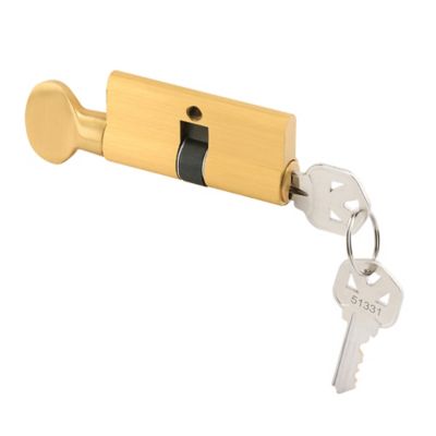 Prime-Line Key Cylinder with Thumbturn, Solid Brass Construction, Polished Brass, K 5062