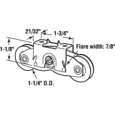 Image showing  1-1/4 in. Andersen Steel Ball Bearing Sliding Door Tandem Roller Assembly, D 1971