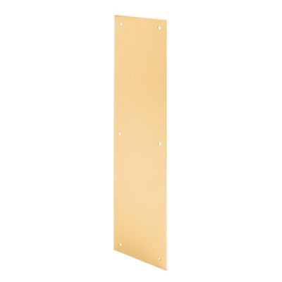 Prime-Line Door Push Plate, 4 in. x 16 in., Polished Brass, J 4580