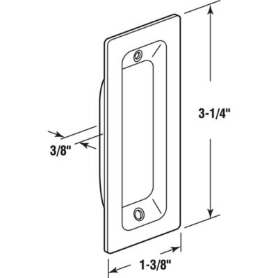 Image showing  3 in. Brass Oblong Closet Door Finger Pull, 2 pk., N 7138
