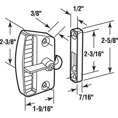 Image showing  Deluxe Latch and Pull, 2-3/8 in., Diecast Construction, Painted Black, A 155