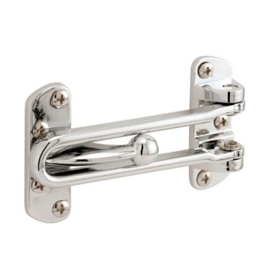 Prime-Line Swing Bar Lock for Hinged Swing-In Doors, 3-7/8 in. Bar Length, Diecast Zinc Construction, Chrome, U 9900