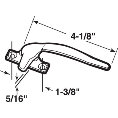Image showing  Casement Locking Handle, 1-3/8 in. Holes, White Bronze Casting, Right Hand, H 3603