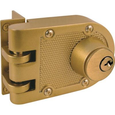 Prime-Line Jimmy-Resistant Deadlock, Brass Color, Angle Strike, Double Cylinder, U 9972