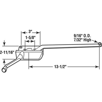 Image showing  Diecast Left-Hand Casement Window Crank Operator for Wood or Vinyl Windows, 13-1/2 In. Arm, Bronze (Single), H 3570