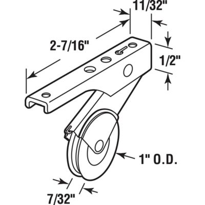 Image showing  1 in. Stainless Steel Screen Door Roller Assembly, Bay Mills, 2-Pack