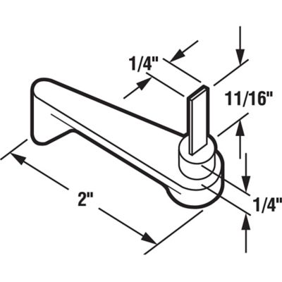 Image showing  Gray Plastic Sliding Door Latch Lever with Steel Pin