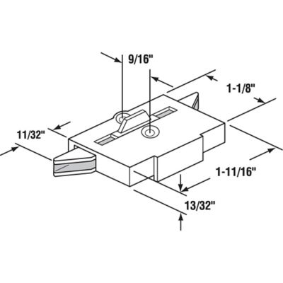 Image showing  Acorn Black Vinyl Spring-Loaded Sliding Window Tilt Latch, Fits Fleetwood