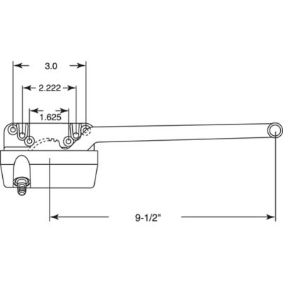 Image showing  9-1/2 in. Single-Arm Right-Hand Casement Operator with Crank, Fits Truth, White Finish, TH 23025