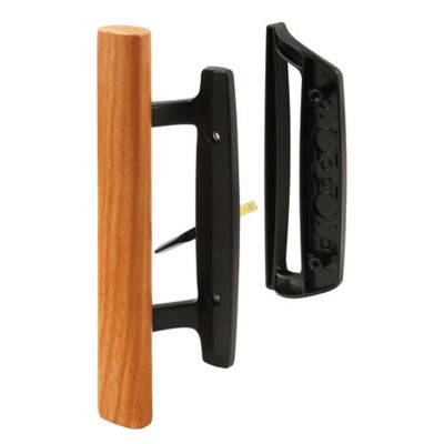 Prime-Line Sliding Glass Door Handle Set, 3-15/16 in., Diecast, Black, Mortise, MP1131