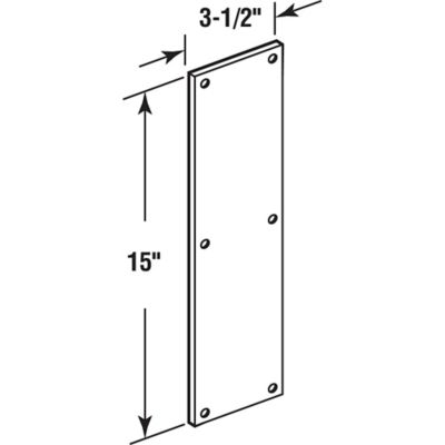 Image showing  3-1/2 x 15 in. Stainless Steel Door Push Plate, J 4720
