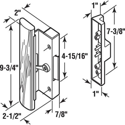 Image showing  Black Diecast Sliding Door Handle with Wood Handle, Single pk., C 1126