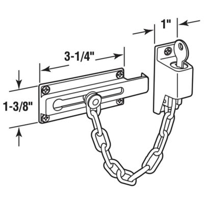 Image showing  Keyed Chain Door Guard, 3-1/4 in., Satin Nickel Plated Finish, U 11093