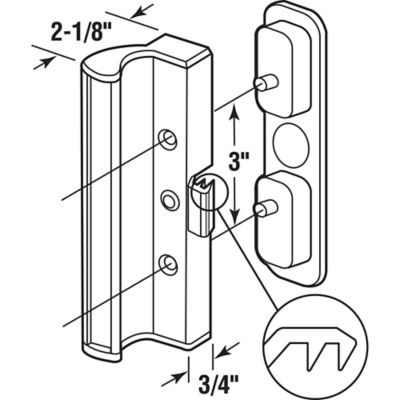 Image showing  Aluminum Patio Door Handle Surface Mount with Clamp Latch, International Windows