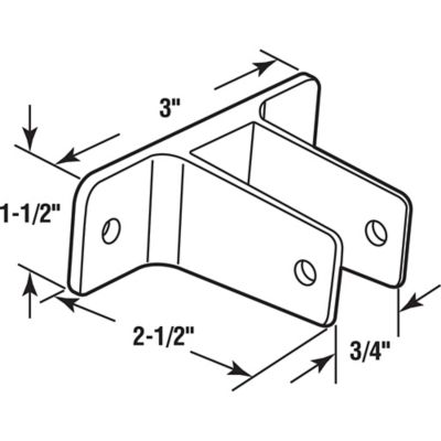 Image showing  Two Ear Wall Bracket, for 3/4 in. Panels, Zinc Alloy, Chrome Plated