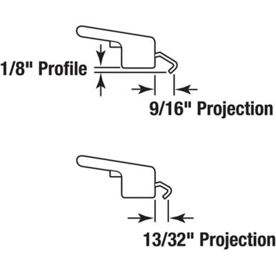 Image showing  Non-Keyed Sliding Glass Door Handle Set, White Diecast, Clamp Style, Fits 4-15/16in. Hole Spacing, C 1223