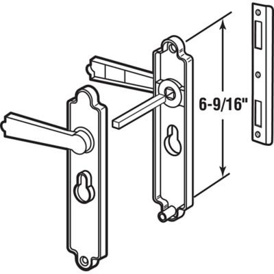 Image showing  Diecast, Black Dimpled, Security Screen Or Storm Door Lever Set, K 5063