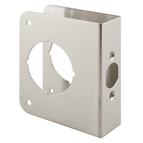 Prime-Line Stainless Steel Lock & Door Reinforcement Plate for 1-3/8in. Thick Doors, Stainless Steel Finish (Single pk.), U 9589