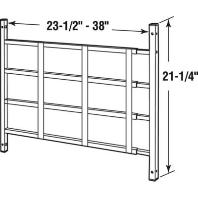 Image showing  Carbon Steel Fixed 4-Bar Window Grill for Home Security and Child Safety, 23-1/2 in. to 38 in., Black, 1 Set
