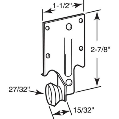 Image showing  Steel Bracket Drawer Track Roller with Plastic Roller, 2 pk., R 7132