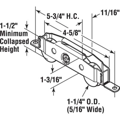 Image showing  1-1/4 in. Tandem Stainless Steel Roller Assembly with Ball Bearing Rollers