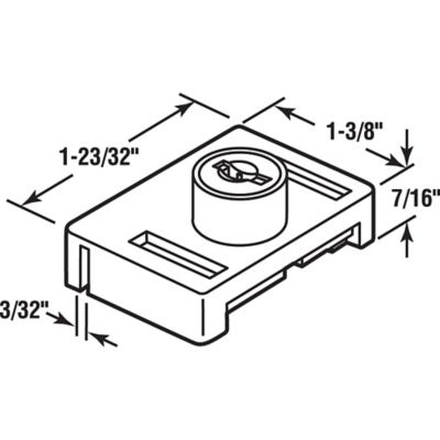 Image showing  1-23/32 in. White Keyed Sliding Window Lock