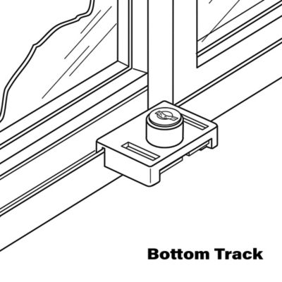 Image showing  1-23/32 in. White Keyed Sliding Window Lock