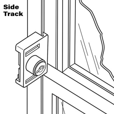Image showing  1-23/32 in. White Keyed Sliding Window Lock
