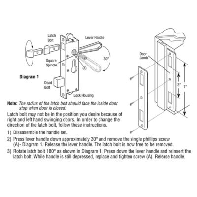 Image showing  Black Die-Cast Security Screen or Storm Door Lever Set, Lock Cylinder