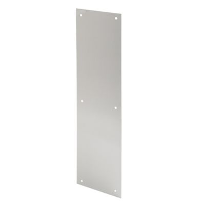 Prime-Line Door Push Plate, 4 in. x 16 in., Satin Aluminum, J 4581