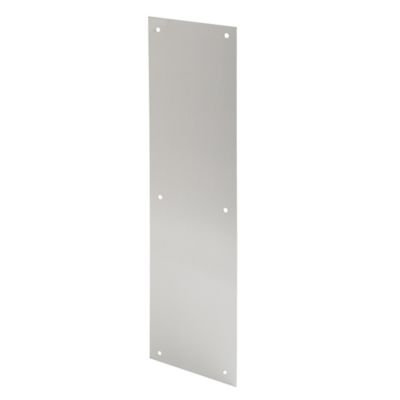 Prime-Line Satin Aluminum Door Push Plate, 4 in. x 16 in.