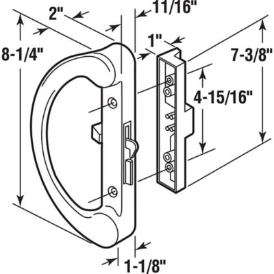 Image showing  Black Die-Cast Hook Latch Sliding Door Handle