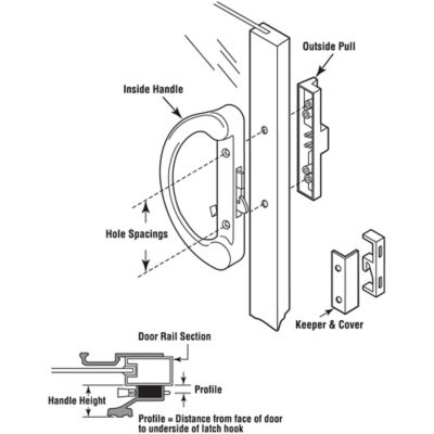 Image showing  Black Die-Cast Hook Latch Sliding Door Handle