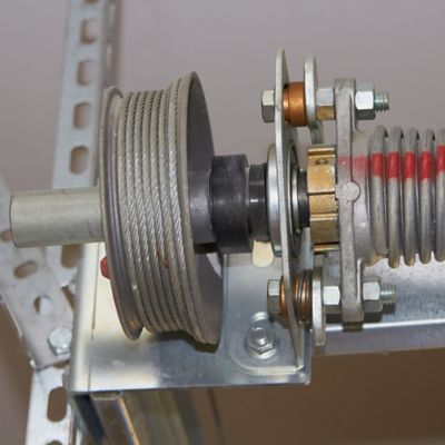 Image showing  Steel Right-Hand Garage Door Torsion Spring, 0.218 in. x 1.75 in. x 20 in., Black with Blue Painted End, Single Pack