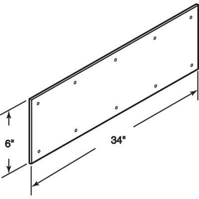 Image showing  6 x 34 in. Aluminum Door Kick, Polished Brass Plated, J 4703