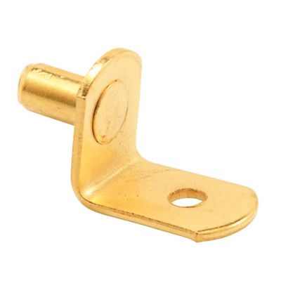 Prime-Line 20 lb. 1/4 in. Brass-Plated Steel L-Shelf Support Pegs, 8 pk., U 10168