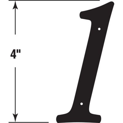Image showing  4 in. House Number 1, Diecast, Black Finish, 2 pk., MP4111
