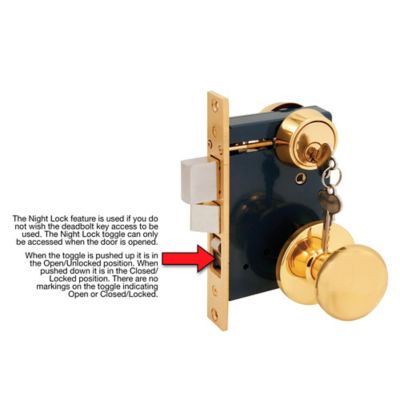 Image showing  2-1/2 in., Backset, Entrance Mortise Lockset, Wrought Solid Brass, SE 27580